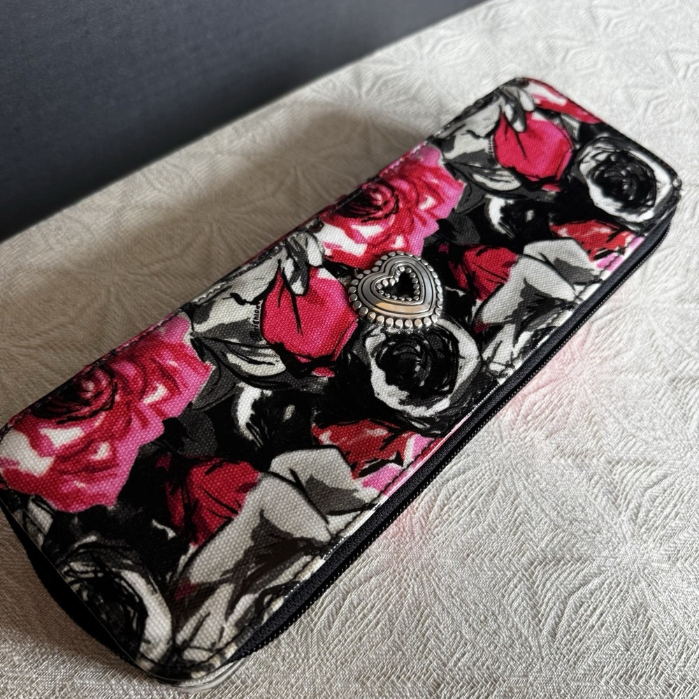 Brighton Madison Rose Floral Zippered Travel Jewelry Box